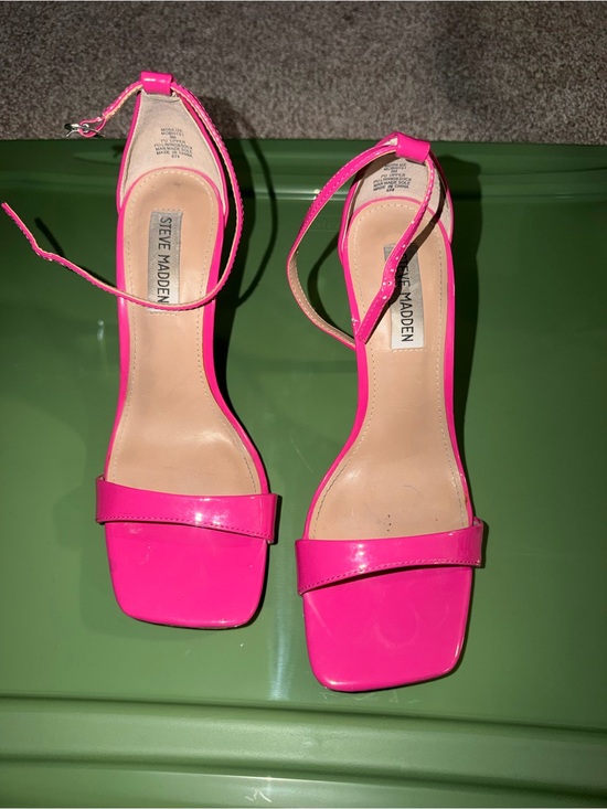 Steve Madden Shoes - Steve Madden Neon Pink Patent Ankle-Strap Heels